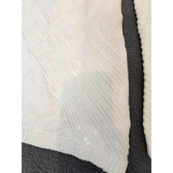 Chicos Ivory Sequin Embellished Cowl Neck Long Sleeve Sweater Sz 0 US S Pullover - Picture 4 of 8